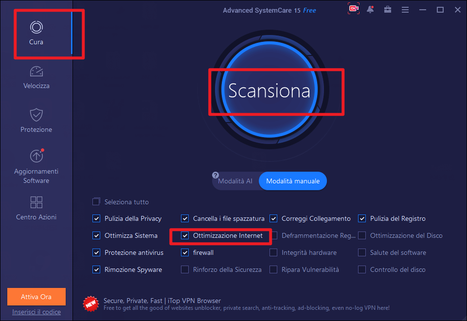 velocizzare Internet con Advanced SystemCare