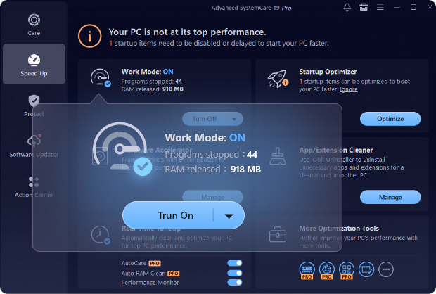 Advanced SystemCare PC Speed up