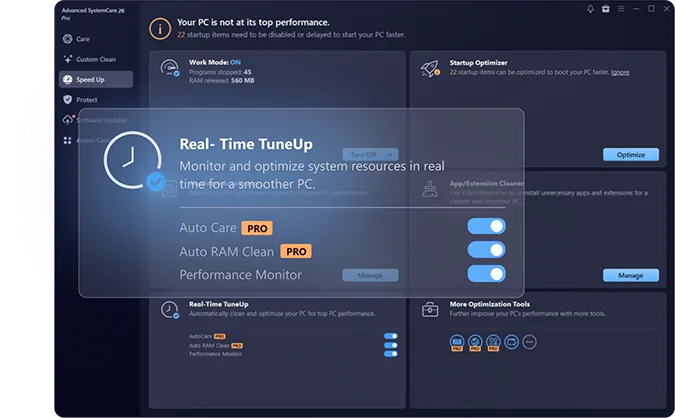 Real-Time TuneUp for PC
