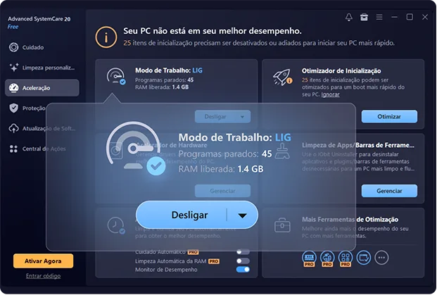 Otimize a velocidade do PC com Advanced SystemCare
