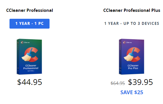 Price of CCleaner Professional