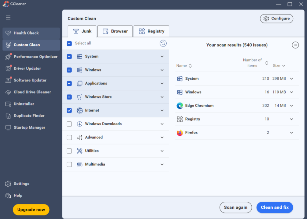 Features of CCleaner