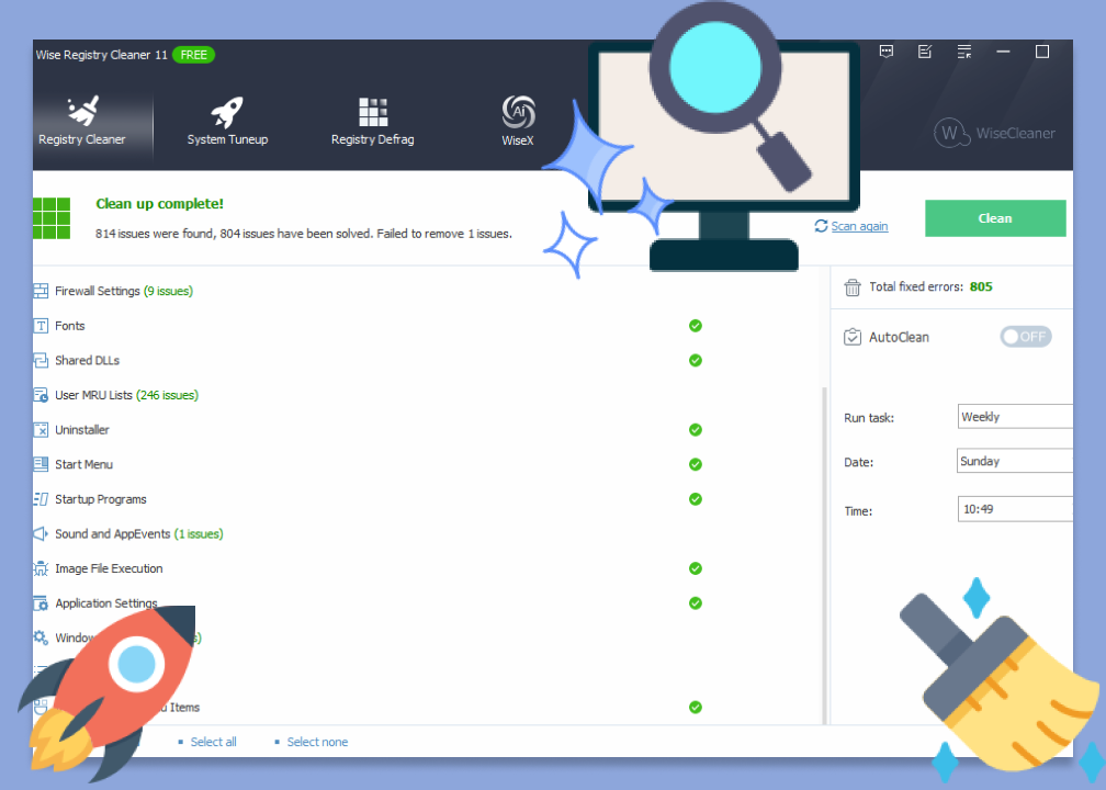 Wise Registry Cleaner Features