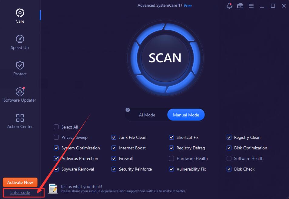 How to activate Advanced Systemcare Free