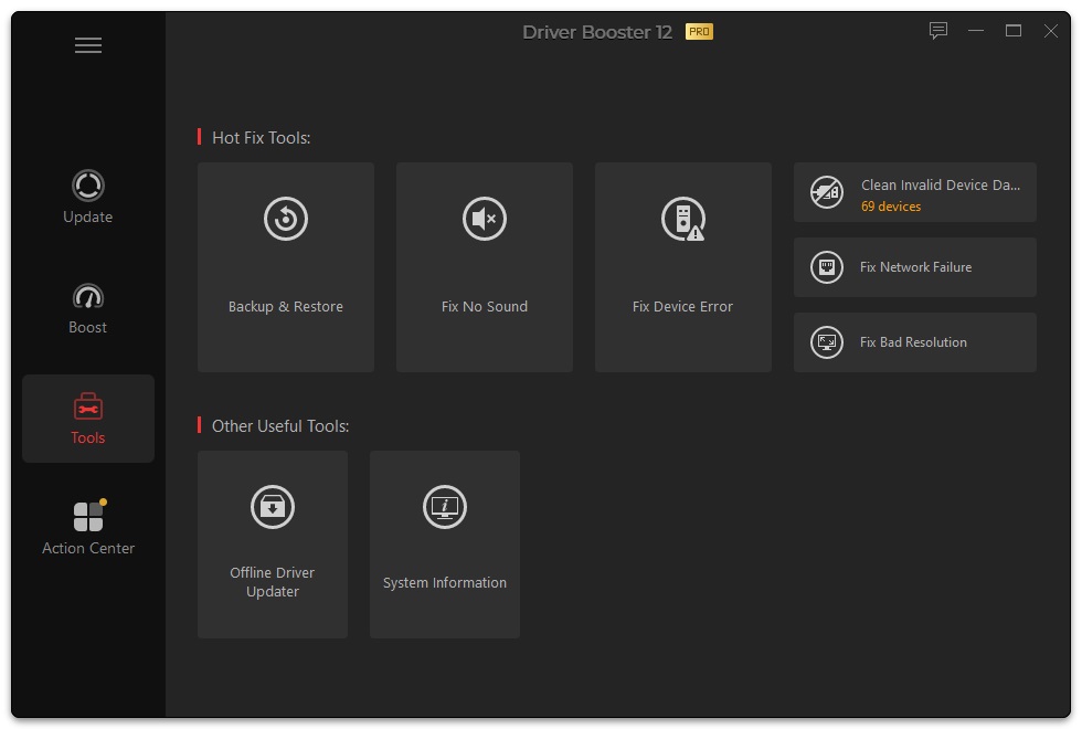 tools in driver booster