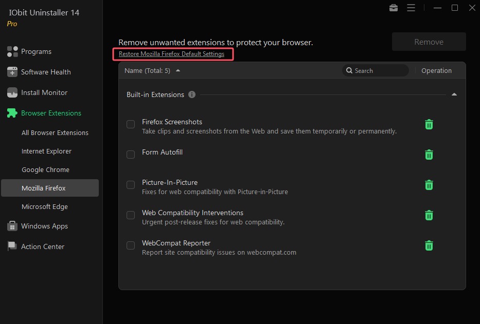 Mozilla Firefox Browsing History - Advanced Uninstaller PRO
