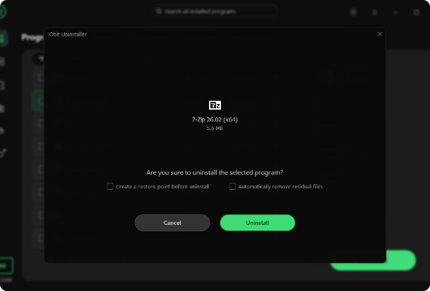 Uninstall the Program with IObit
