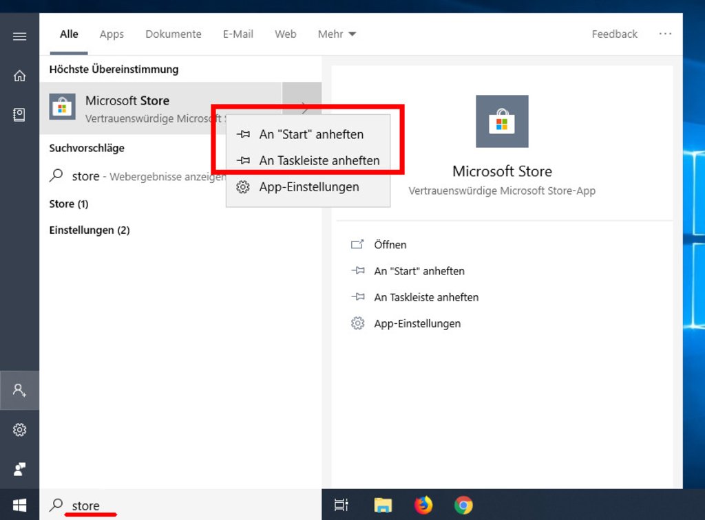 Microsoft Store suchen
