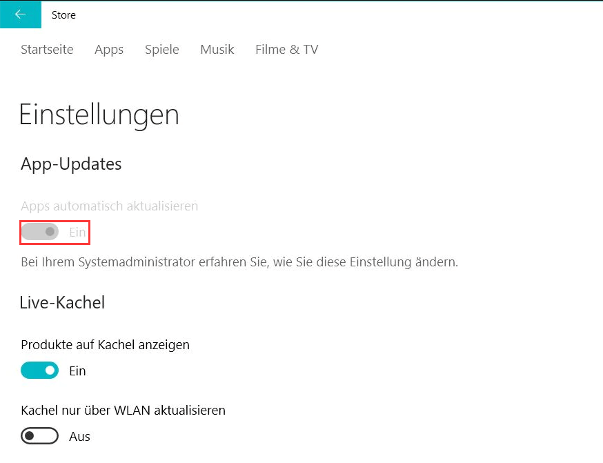 App-Updates deaktivieren