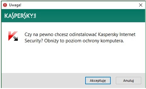 kaspersky odinstalowanie