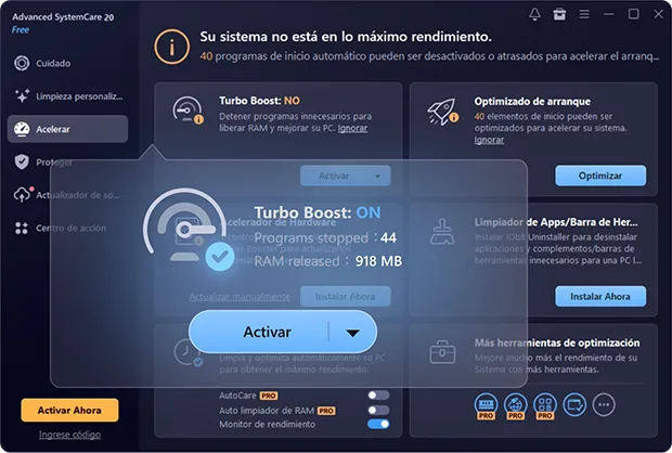 Acelera tu PC con Advanced SystemCare