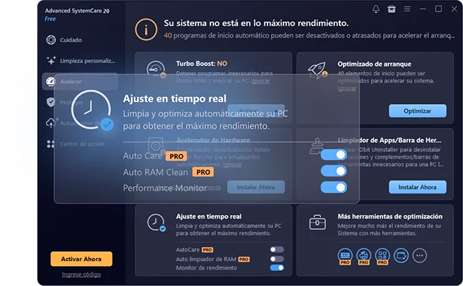 Optimización en tiempo real para PC