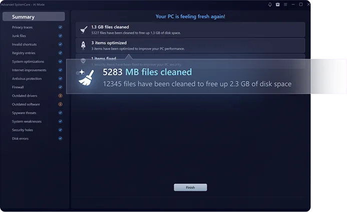 Advanced SystemCare PC Clean up