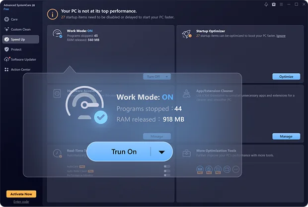 Advanced SystemCare PC Speed up