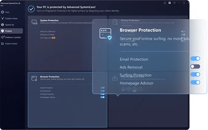Advanced SystemCare Free - Browser Protection