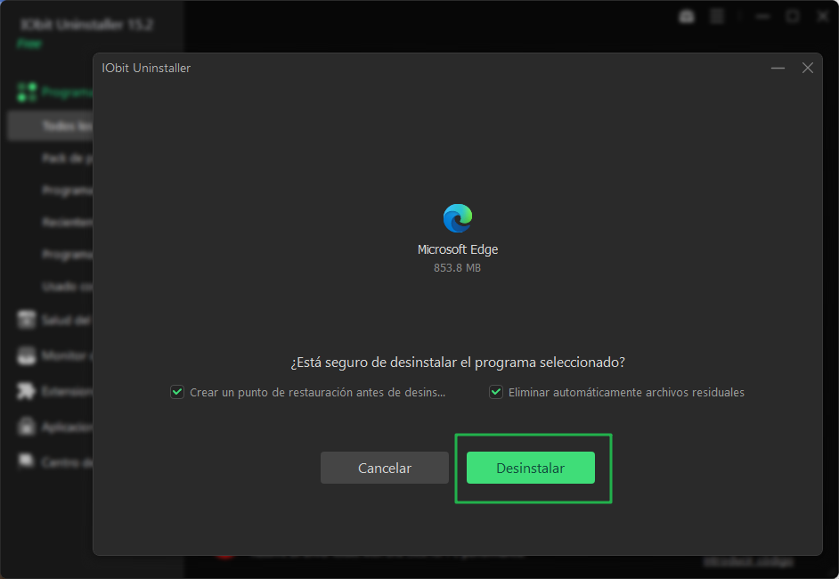 Desinstala el programa con IObit