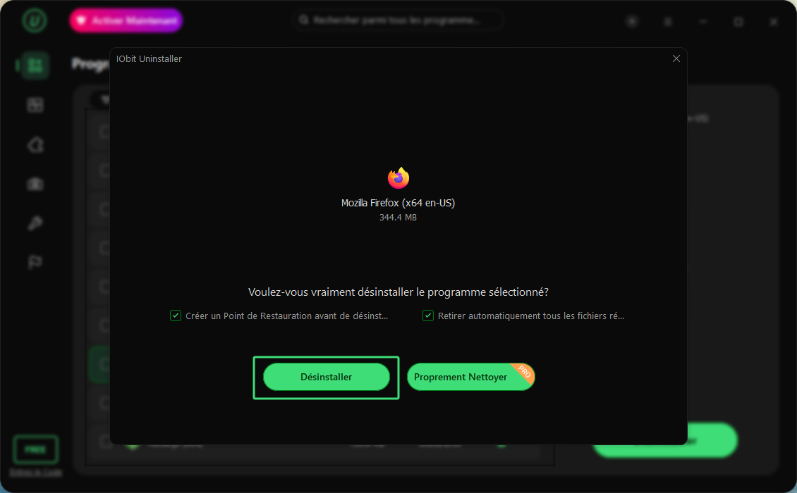 Désinstaller un logiciel avec IObit Uninstaller