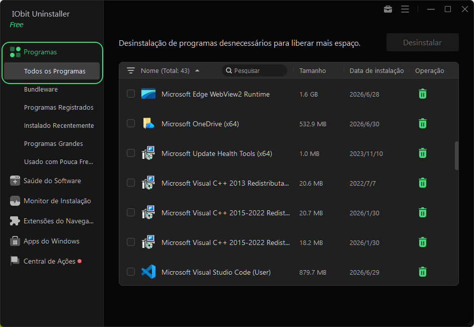 Localizar um programa para desinstalar