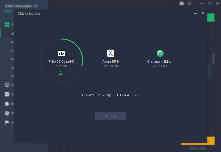 برنامج حذف الملفات المستعصية IObit Unlocker وإلغاء تثبيت البرامج Uninstalling_224