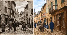 Verblasstes bis lebendiges altes Foto