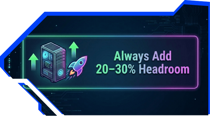 Leave 30 Percent Headroom for Future Hardware Upgrades
