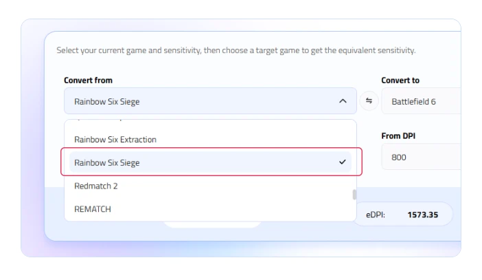How to Use the Mouse Sens Converter - Step 1